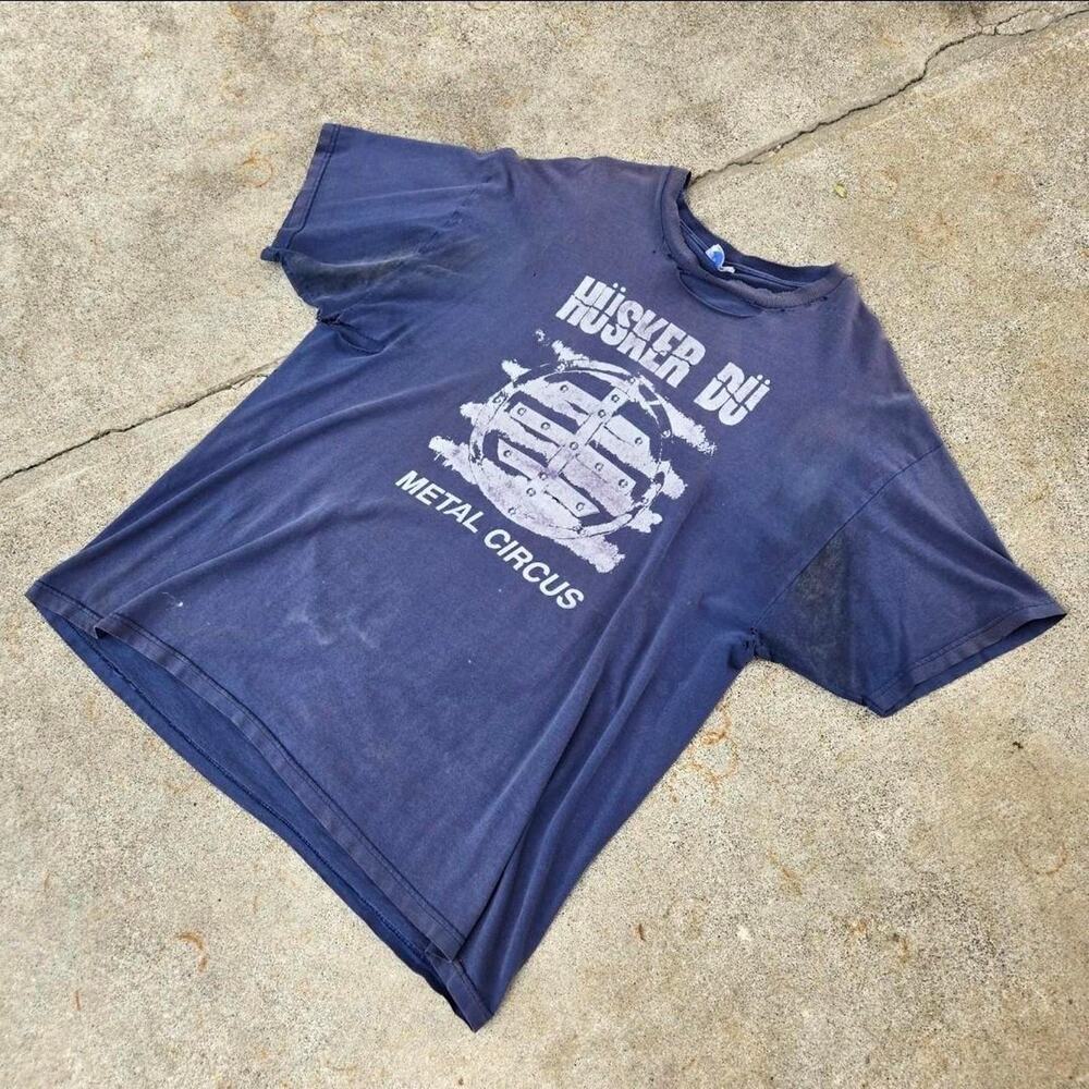 Vtg 90s HUSKER DU Metal Circus Album Cover Distressed Punk Band T Shirt XXL - Picture 2 of 6
